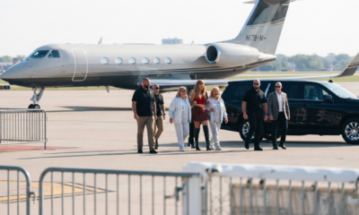 Taylor Swift Arrives in Kansas City Airport with Mom Andrea and Donna Kelce - Taylor With Arms Around Them in a Sweet, Beautiful Moment to Support Travis Kelce for the Chiefs vs. Rams Preseason Opener... See First-Look Photos and Never-Before-Seen Clip