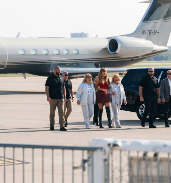 Taylor Swift Arrives in Kansas City Airport with Mom Andrea and Donna Kelce - Taylor With Arms Around Them in a Sweet, Beautiful Moment to Support Travis Kelce for the Chiefs vs. Rams Preseason Opener... See First-Look Photos and Never-Before-Seen Clip