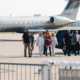 Taylor Swift Arrives in Kansas City Airport with Mom Andrea and Donna Kelce - Taylor With Arms Around Them in a Sweet, Beautiful Moment to Support Travis Kelce for the Chiefs vs. Rams Preseason Opener... See First-Look Photos and Never-Before-Seen Clip