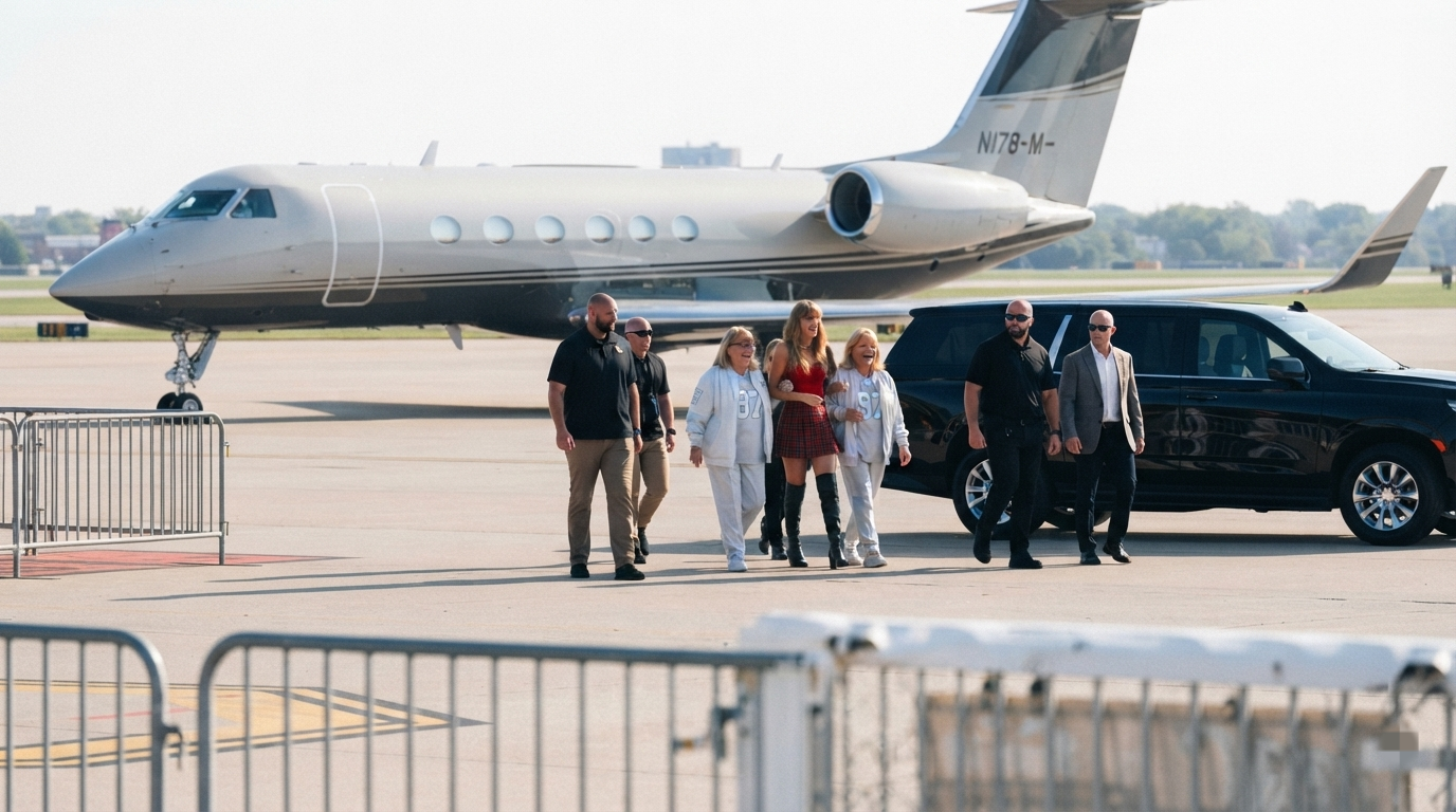 Taylor Swift Arrives in Kansas City Airport with Mom Andrea and Donna Kelce - Taylor With Arms Around Them in a Sweet, Beautiful Moment to Support Travis Kelce for the Chiefs vs. Rams Preseason Opener... See First-Look Photos and Never-Before-Seen Clip