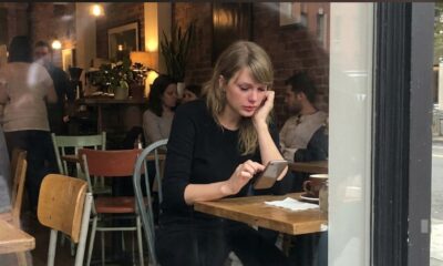 Look at these rare photos of Taylor Swift deleting old pictures of Travis Kelce from her phone in a café and a waiter who saw everything says she looked very sad and kept shaking her head while scrolling through their wedding memories