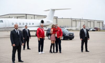 Taylor Swift Spotted Arriving at Kansas City Airport With Her Dad Scott Swift and Father-in-Law Ed Kelce to Support Husband Travis Kelce at the Chiefs vs. Rams Preseason Opener - Taylor Loves Her Father-in-Law So Much That She Was Seen Sweetly Hugging Ed, Leaving Her Dad Visibly and Hilariously Jealous... See the First Glimpse and Never-Before-Seen Photos