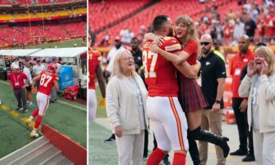 First Look at the Moment Travis Kelce Spots Taylor Swift Arriving With Her Mom Andrea and His Mom Donna Kelce and CHARGES OVER to Rush and Kiss Her, Showing Just How Much He Misses Her After Not Seeing Her Since Training Camp Began - Fans Can’t Stop Replaying the Irresistibly Adorable Moment... See the First 6-Minute Never-Before-Seen Clip