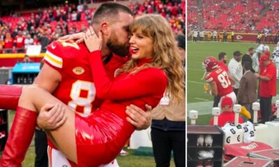 Travis Kelce Breaks NFL Protocol After Leading the Chiefs Onto the Field, Then Runs Toward Taylor Swift After Spotting Her, as She Runs to Meet Him and Gives Him the Sweetest Good-Luck Kiss Before the Game - Fans Are Going Crazy and Can’t Stop Replaying the Heartwarming Moment... See the Never-Before-Seen Clip and Photos