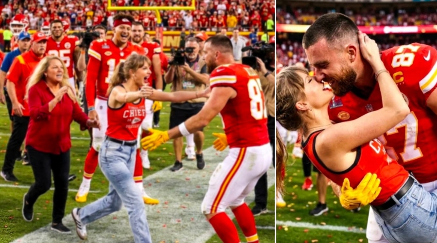 Taylor Swift Breaks NFL Protocol Again and Rushes to the Field to Celebrate, Hug, and Kiss Husband Travis Kelce After Chiefs’ Stunning 33–30 Overtime Win Over the Colts - Mom Andrea Swift Seen Chasing Her Daughter to Caution Her as Overexcited Taylor Couldn’t Hold Herself Back, While Patrick Mahomes Couldn’t Hold Back His Laughter… See the Full Never-Before-Seen Clip and Photos