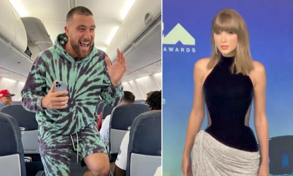 Patrick Mahomes Drops Hilarious Never-Before-Seen Video of Travis Kelce Reacting to Taylor Swift Being Called “Mrs. Kelce” at the 2026 MTV VMAs, Jumping Up, Laughing and Shouting “That’s My Wife!” on the Plane Back to Kansas City Following the Chiefs’ Thrilling 24–10 Win Over the Dolphins