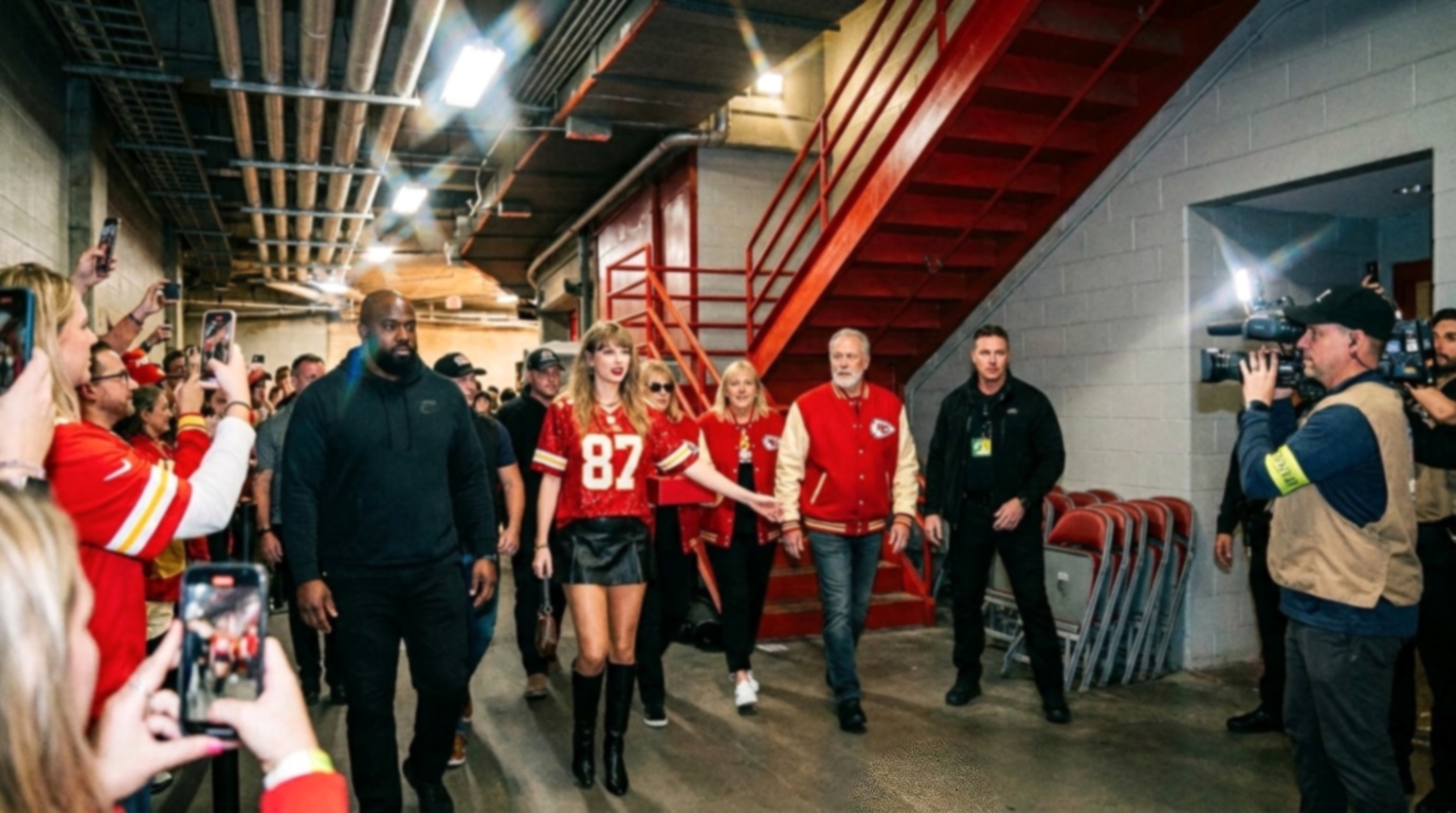 Taylor Swift, Alongside Her Parents Andrea and Scott Swift and Her Husband Travis Kelce’s Parents Donna and Ed Kelce, Arrive in Grand Style at Arrowhead Stadium to Support Travis at the Chiefs vs. Broncos Home Season Opener, With Both Sets of Parents Wearing Identical Outfits and Bringing the Sweetest Nod to Travis That Could Bring Him to Happy Tears - And Fans Can’t Stop Talking About It... See Clearer Photos and the Never-Before-Seen Clip of Their Beautiful Arrival