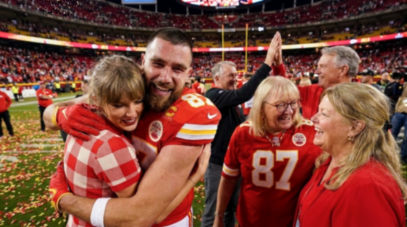 Taylor Swift, Her Parents Andrea and Scott Swift, and Her Husband Travis Kelce’s Parents Donna and Ed Kelce Rush the Arrowhead Field Together to Celebrate the Chiefs’ Dominant 31-10 Victory Over the Broncos, Surprising Travis with a Heartwarming Post-Game Celebration and Doing Something So Sweet When They Meet Him That Fans Can’t Stop Talking About... See All Photos and Unseen Clips