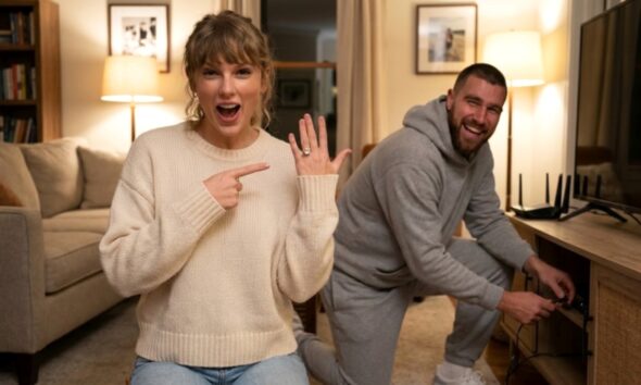Taylor Swift Drops First Ever Look at Home With Husband Travis Kelce and Recreates “That’s My Husband” WiFi Meme in New Photo