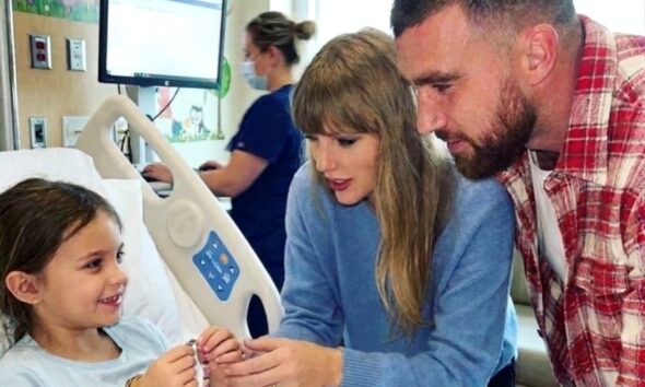 Taylor Swift and Husband Travis Kelce Share Sweet Moment With Dying Young Swiftie at Children's Mercy Hospital in Heartwarming New Photo