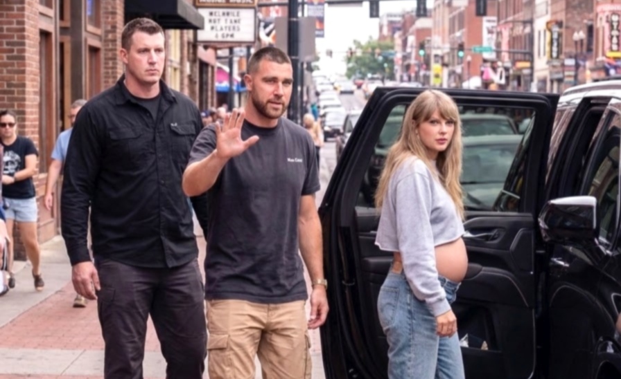 Taylor Swift and Travis Kelce spotted in Nashville in New Photo, and Taylor showing what looks like a baby bump has fans talking