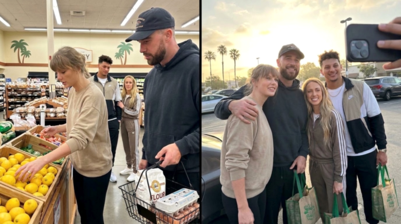 Taylor Swift and Husband Travis Kelce, Alongside Patrick Mahomes and Brittany Mahomes, Steal the Spotlight in a Rare Early-Morning Grocery Run in Miami, Florida in New Photos, Shopping for Ingredients for Taylor’s Special Homemade Lemon Sourdough for Pregame Good Luck Ahead of the Chiefs vs. Dolphins Game