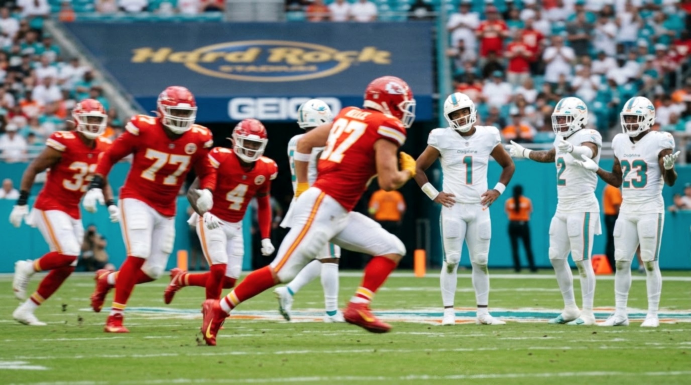 Travis Kelce Spotted Running Off the Field After the Chiefs’ Spectacular Win Over the Dolphins, Leaving Teammates Chasing After Him in Concern as Taylor Swift Sends Her Private Jet to Pick Up Her Husband for the 2026 MTV VMAs in Los Angeles