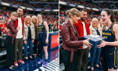 Taylor Swift, Travis Kelce, Andrea Swift and Donna Kelce Steal the Spotlight in New Photo as They Pose With Caitlin Clark Before the WNBA Playoffs Fever vs. Aces Game, but Fans Can’t Stop Talking About the Sweet Gift Taylor Gave Caitlin to Cheer Her on to Victory