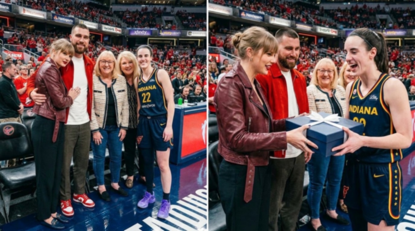 Taylor Swift, Travis Kelce, Andrea Swift and Donna Kelce Steal the Spotlight in New Photo as They Pose With Caitlin Clark Before the WNBA Playoffs Fever vs. Aces Game, but Fans Can’t Stop Talking About the Sweet Gift Taylor Gave Caitlin to Cheer Her on to Victory
