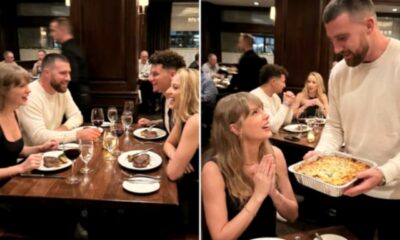 Taylor Swift and Husband Travis Kelce, Alongside Patrick and Brittany Mahomes, Spotted on a Double Date at 1587 Prime Steakhouse to Celebrate Taylor’s 3-Win Night at the 2026 VMAs, as Travis Brings His Special Homemade Dish for Taylor in New Photos and a 3-Minute Clip