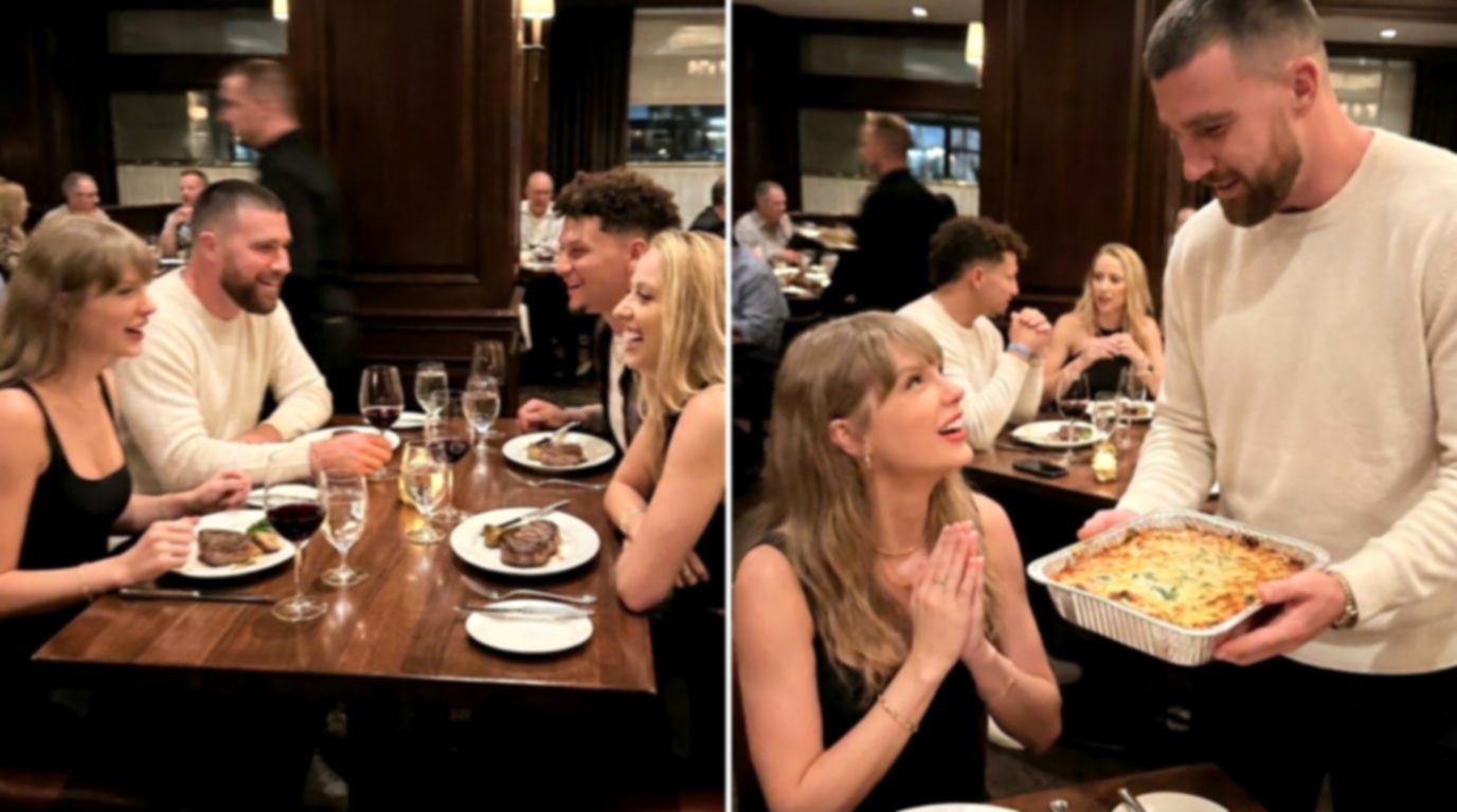 Taylor Swift and Husband Travis Kelce, Alongside Patrick and Brittany Mahomes, Spotted on a Double Date at 1587 Prime Steakhouse to Celebrate Taylor’s 3-Win Night at the 2026 VMAs, as Travis Brings His Special Homemade Dish for Taylor in New Photos and a 3-Minute Clip