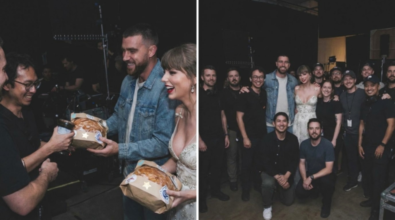Travis Kelce Steals the Spotlight Behind the Scenes of Wife Taylor Swift’s “Patient Zero” Video, Helping Her Distribute the Homemade Sourdough Bread She Made for the Film Crew