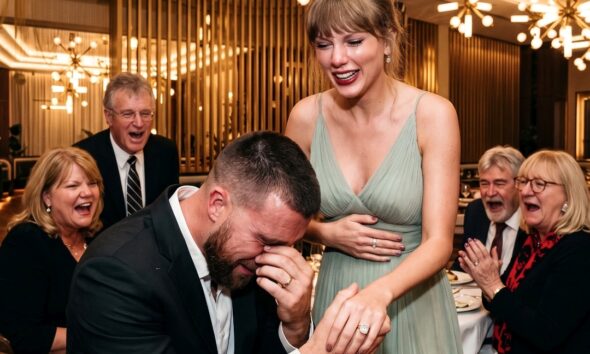 Taylor Swift Fights Back Tears Before Revealing Her Secret Pregnancy During Her and Travis Kelce's 2-Month Wedding Anniversary Celebration at Travis and Patrick's 1587 Restaurant