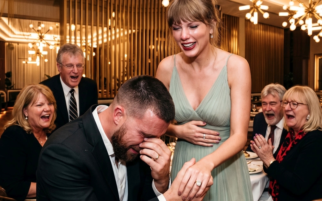 Taylor Swift Fights Back Tears Before Revealing Her Secret Pregnancy During Her and Travis Kelce's 2-Month Wedding Anniversary Celebration at Travis and Patrick's 1587 Restaurant
