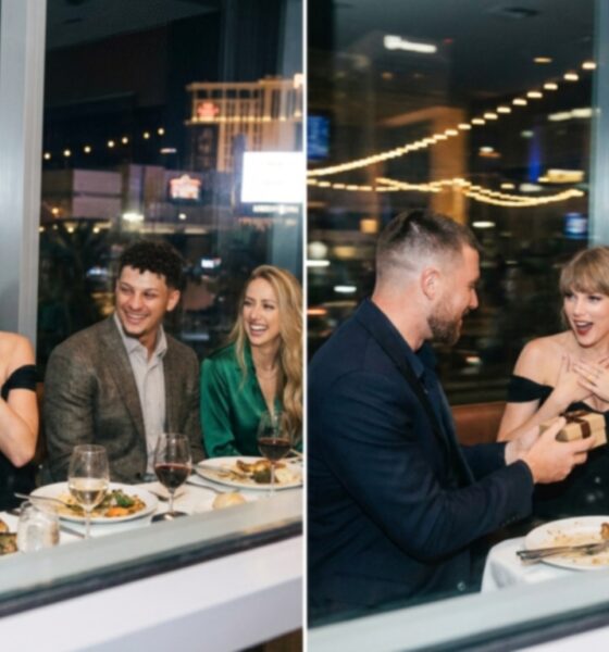 Travis Kelce Breaks Chiefs and NFL Protocol Again by Ditching the Team Hotel for a Dinner Double Date With Wife Taylor Swift, Showing Off His Brand New Dramatic Haircut, Alongside Patrick Mahomes and Brittany Mahomes to Celebrate Their 3 Month Wedding Anniversary Ahead of the Chiefs vs. Raiders Game