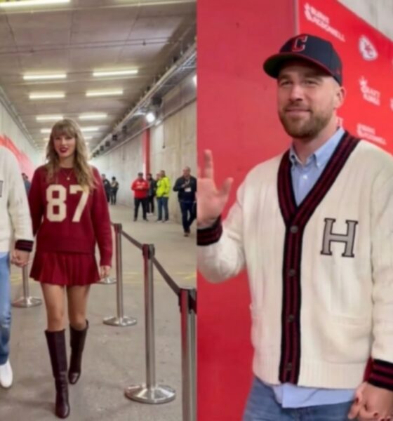 Travis Kelce Arrives Hand in Hand With Wife Taylor Swift Looking Stunning at Arrowhead Stadium for Their First-Ever Couple Tunnel Walk