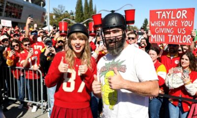 Taylor Swift and Brother-in-law Jason Kelce out tailgating at the Chiefs VS Chargers Game