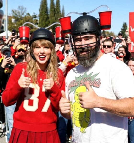 Taylor Swift and Brother-in-law Jason Kelce out tailgating at the Chiefs VS Chargers Game