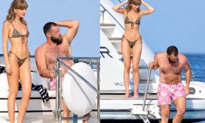 Travis Kelce can’t keep his eyes off Taylor Swift’s sizzling figure as they sweetly caress each other at the beach 2